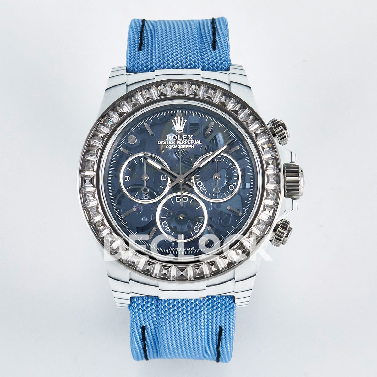 Rolex Daytona Custom ZIF Remould White Carbon Blue Skeleton Clear Bezel GETF DD4802 replica - front