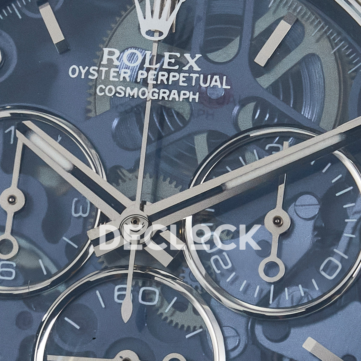 Rolex Daytona Custom ZIF Remould White Carbon Blue Skeleton Clear Bezel GETF DD4802 replica - skeleton dial