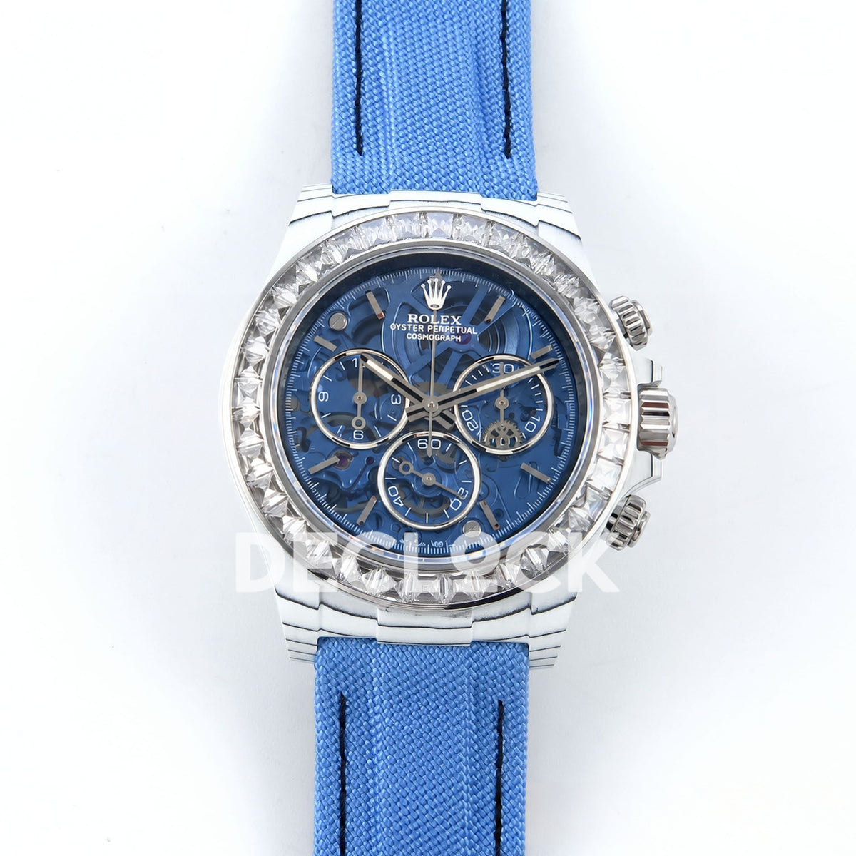 Rolex Daytona Custom ZIF Remould White Carbon Blue Skeleton Clear Bezel SONIC SA4130 replica - front