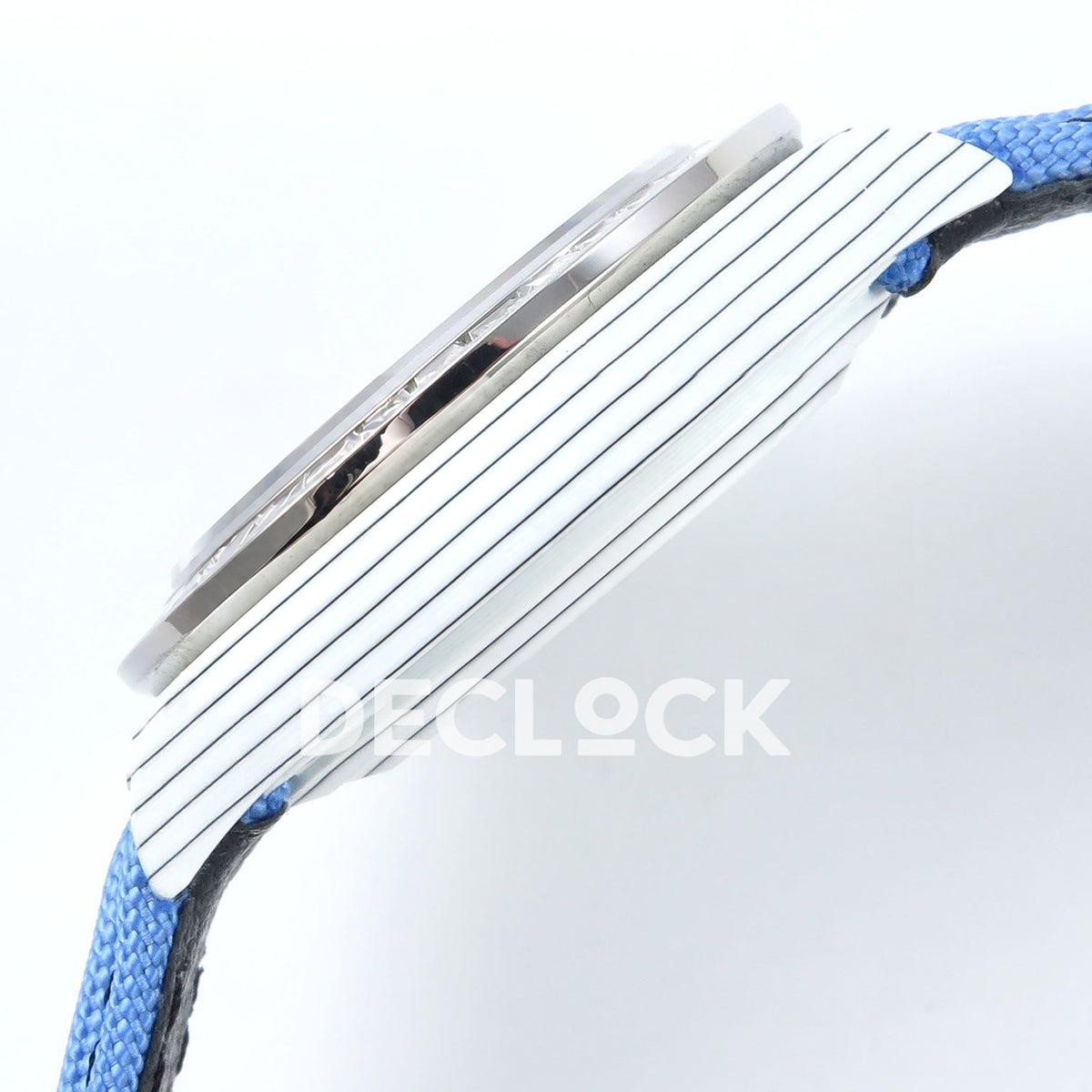 Rolex Daytona Custom ZIF Remould White Carbon Blue Skeleton Clear Bezel SONIC SA4130 replica - case side