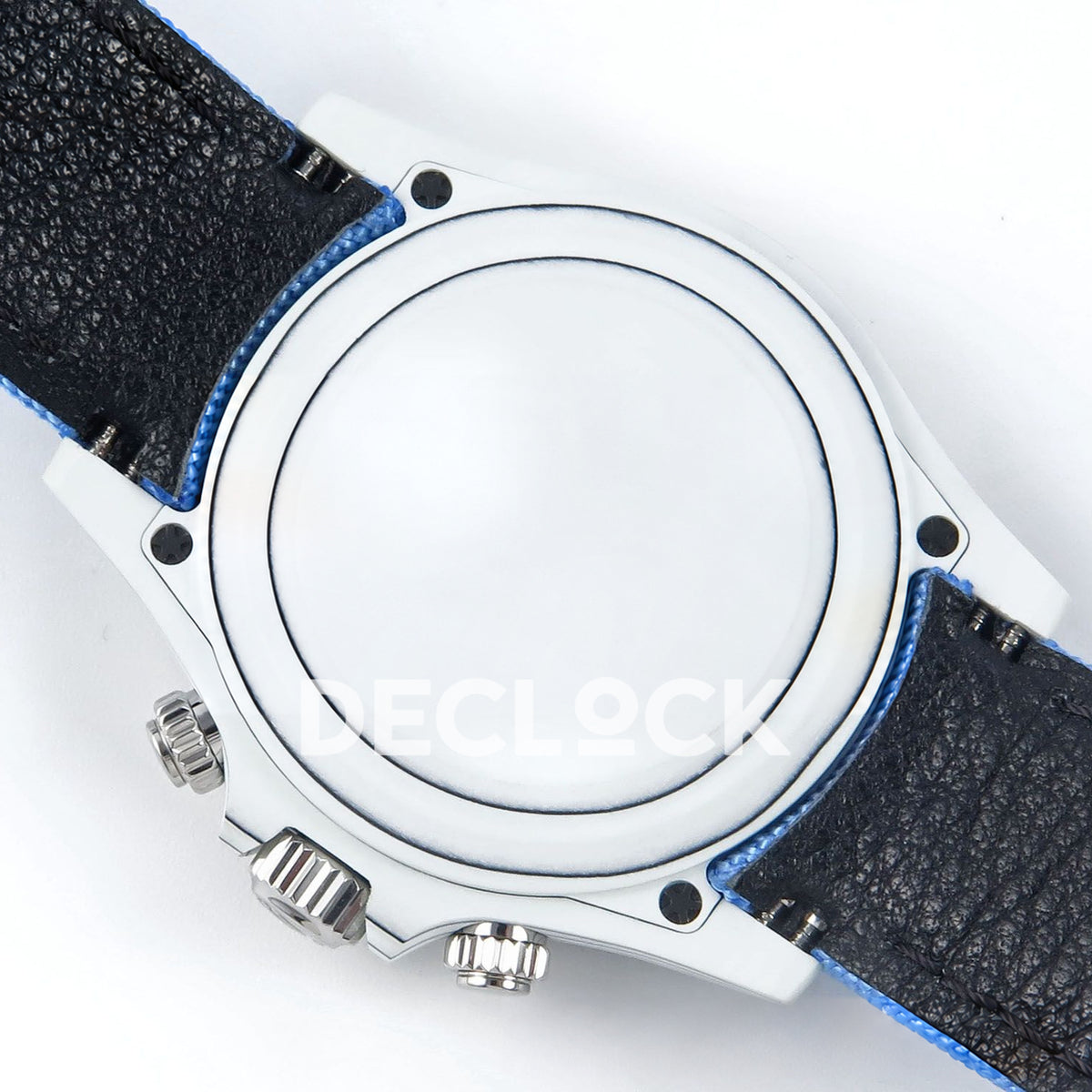 Rolex Daytona Custom ZIF Remould White Carbon Blue Skeleton Clear Bezel SONIC SA4130 replica - caseback