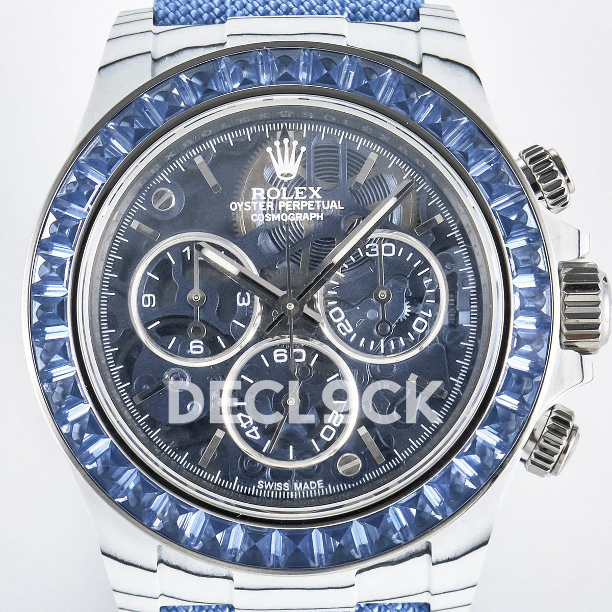 Rolex Daytona Custom ZIF Remould White Carbon Blue Skeleton GETF DD4802 replica - dial close up