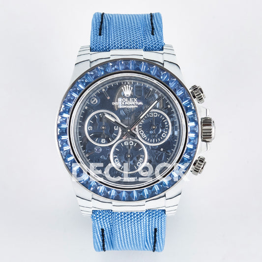 Rolex Daytona Custom ZIF Remould White Carbon Blue Skeleton GETF DD4802 replica - front
