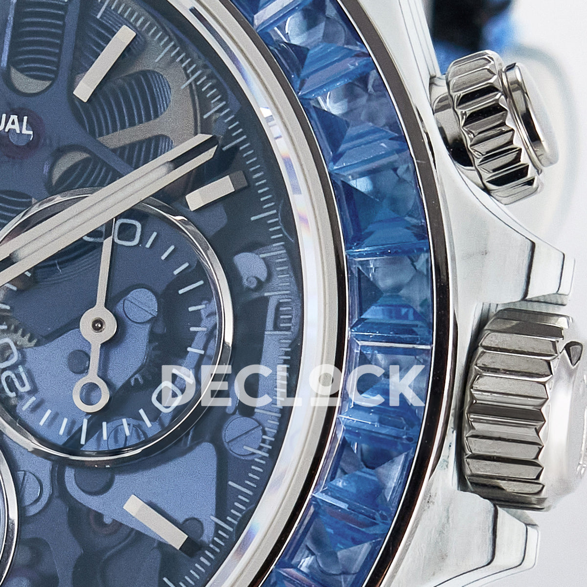 Rolex Daytona Custom ZIF Remould White Carbon Blue Skeleton GETF DD4802 replica - right subdial