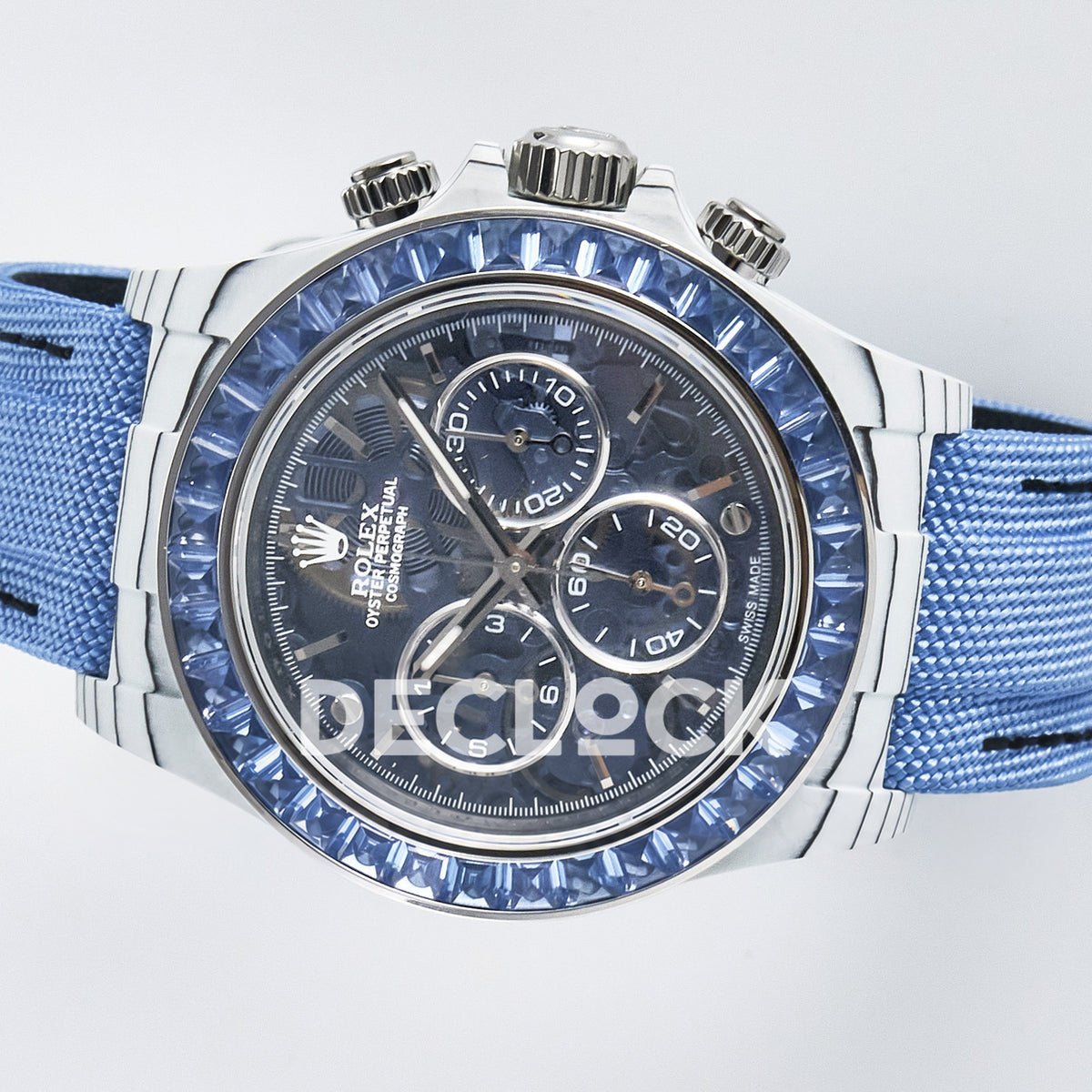 Rolex Daytona Custom ZIF Remould White Carbon Blue Skeleton GETF DD4802 replica - rotated dial