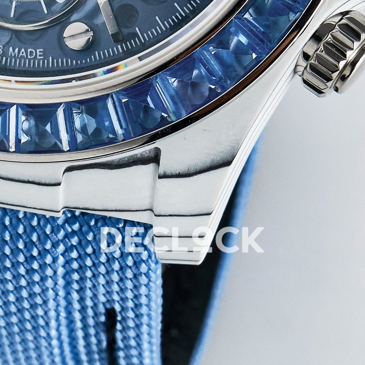 Rolex Daytona Custom ZIF Remould White Carbon Blue Skeleton GETF DD4802 replica - strap lug
