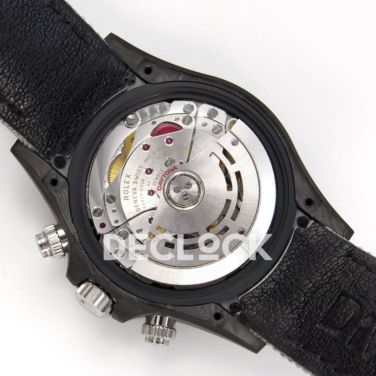 Rolex Daytona DIW Black Carbon DIWF replica - SH4130 automatic chronograph movement with caseback removed