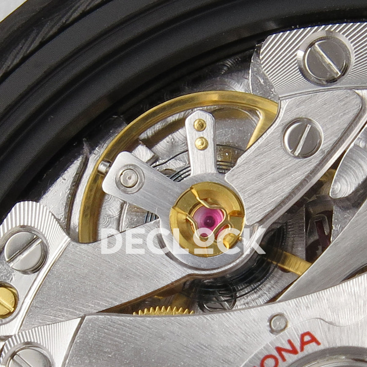 Rolex Daytona DIW Black Carbon DIWF replica - balance wheel, hairspring and movement components