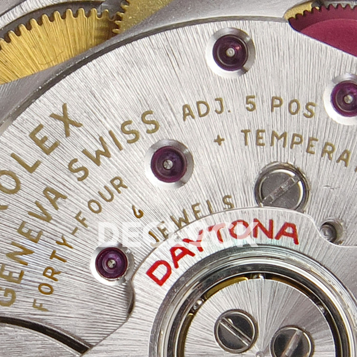 Rolex Daytona DIW Desert Eagle Brown Arabic DIWF replica - Rolex Geneva Swiss and Daytona movement plate engravings
