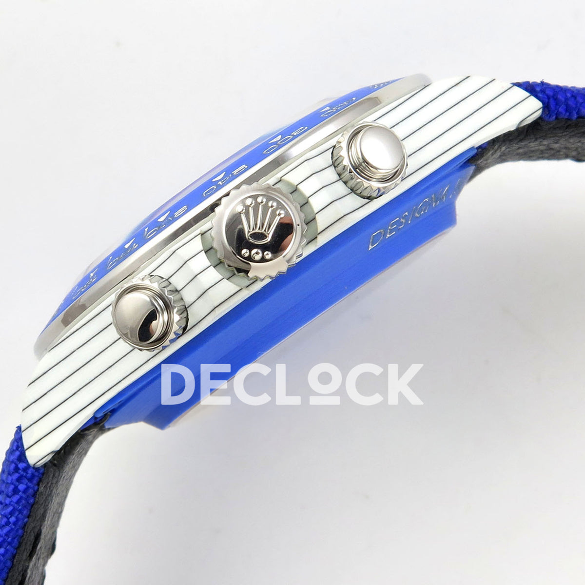 Rolex Daytona DIW GT Blue SONIC SA4130 replica - crown and pushers