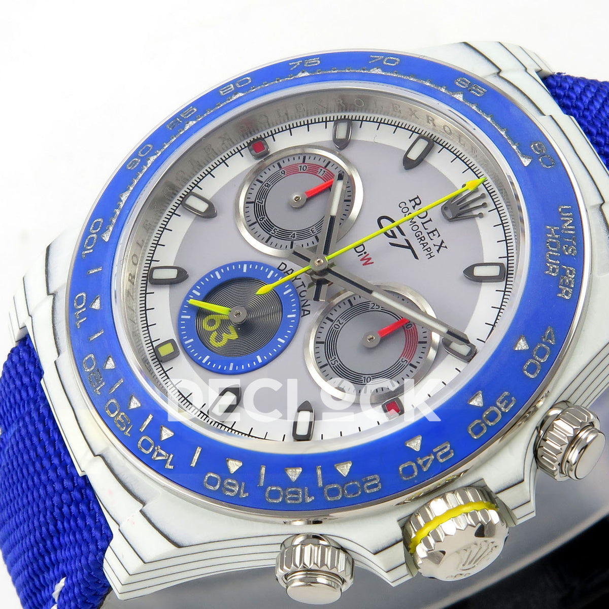 Rolex Daytona DIW GT Blue SONIC SA4130 replica - crown side front