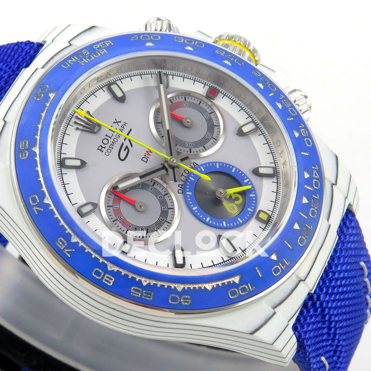 Rolex Daytona DIW GT Blue SONIC SA4130 replica - opposite angled front