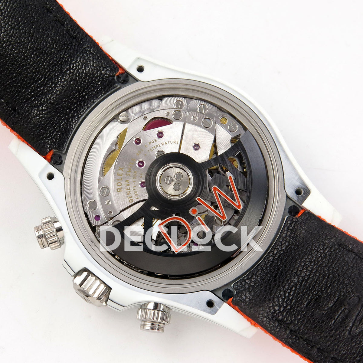 Rolex Daytona DIW RG Court Orange Dial DIWF replica - SH4130 movement with black rotor and orange-outlined DiW lettering