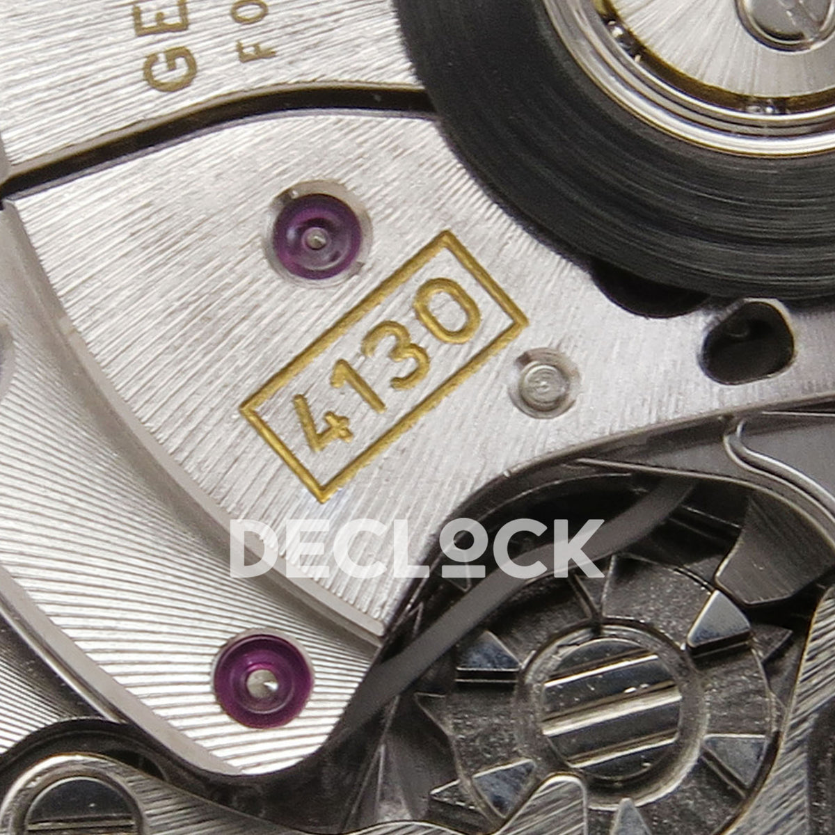 Rolex Daytona DIW RG Court Orange Dial DIWF replica - 4130 calibre marking close-up