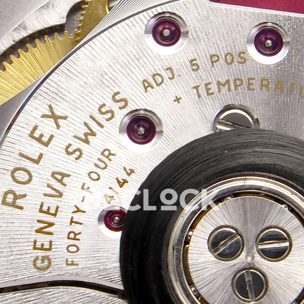 Rolex Daytona DIW Veloce Blue Dial DIWF replica - Rolex Geneva Swiss and adjustment movement plate engravings