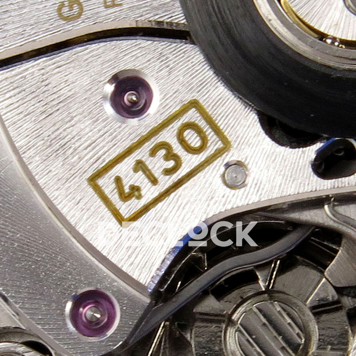 Rolex Daytona DIW Veloce Blue Dial DIWF replica - 4130 calibre marking close-up