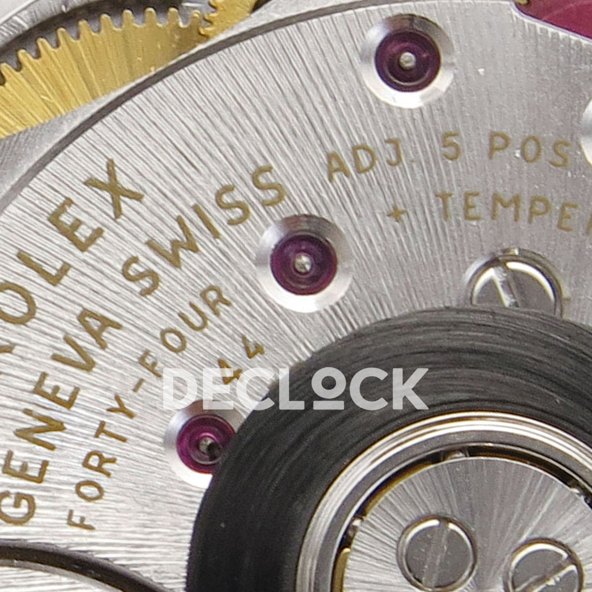 Rolex Daytona DIW White Carbon Black Dial DIWF replica - Rolex Geneva Swiss and Daytona movement plate engravings