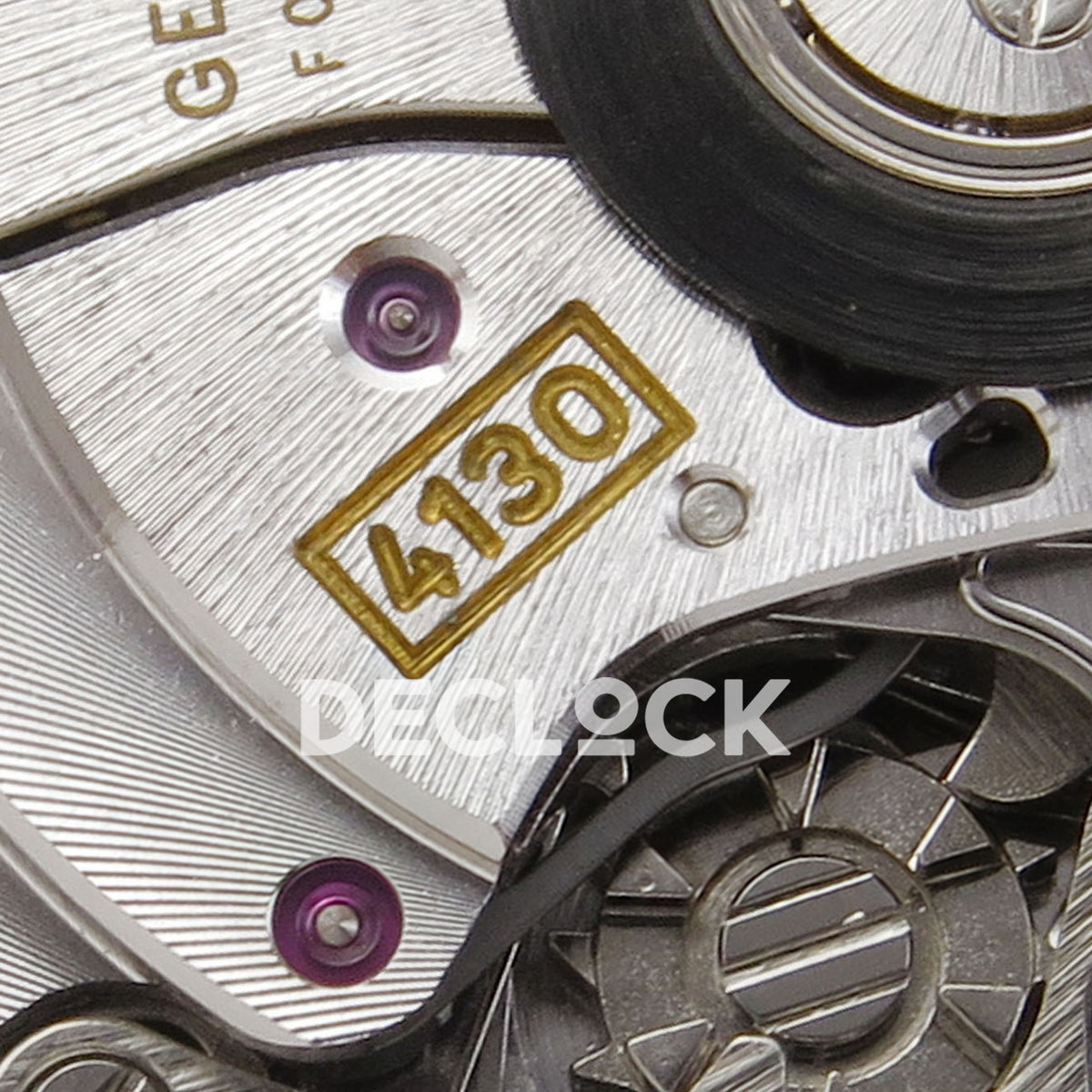 Rolex Daytona DIW White Carbon Black Dial DIWF replica - 4130 calibre marking close-up