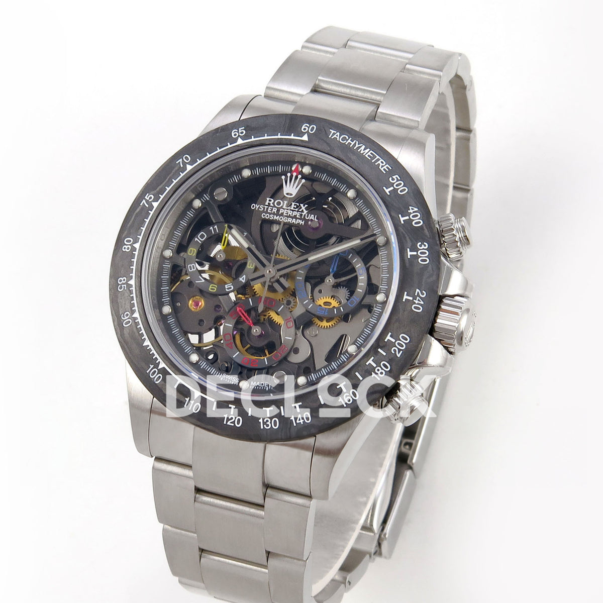 Rolex Daytona La Montoya SONIC black skeleton SA4130 replica - angled front