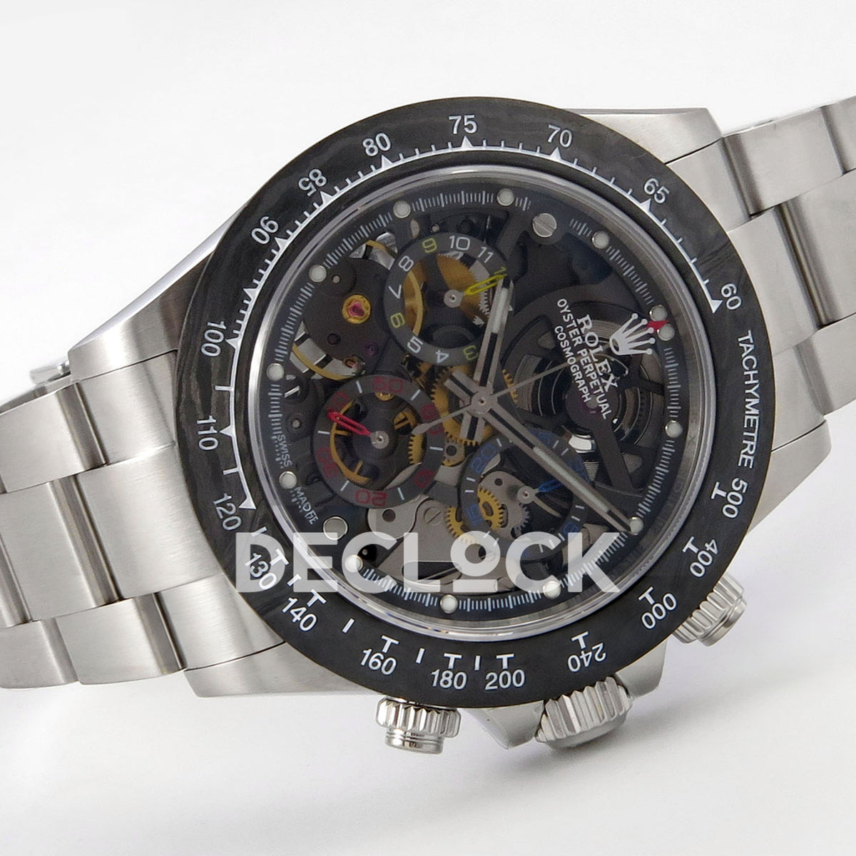 Rolex Daytona La Montoya SONIC black skeleton SA4130 replica - bracelet front