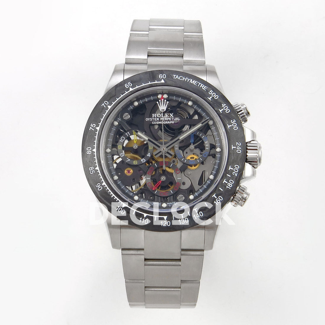 Rolex Daytona La Montoya SONIC black skeleton SA4130 replica - front Custom