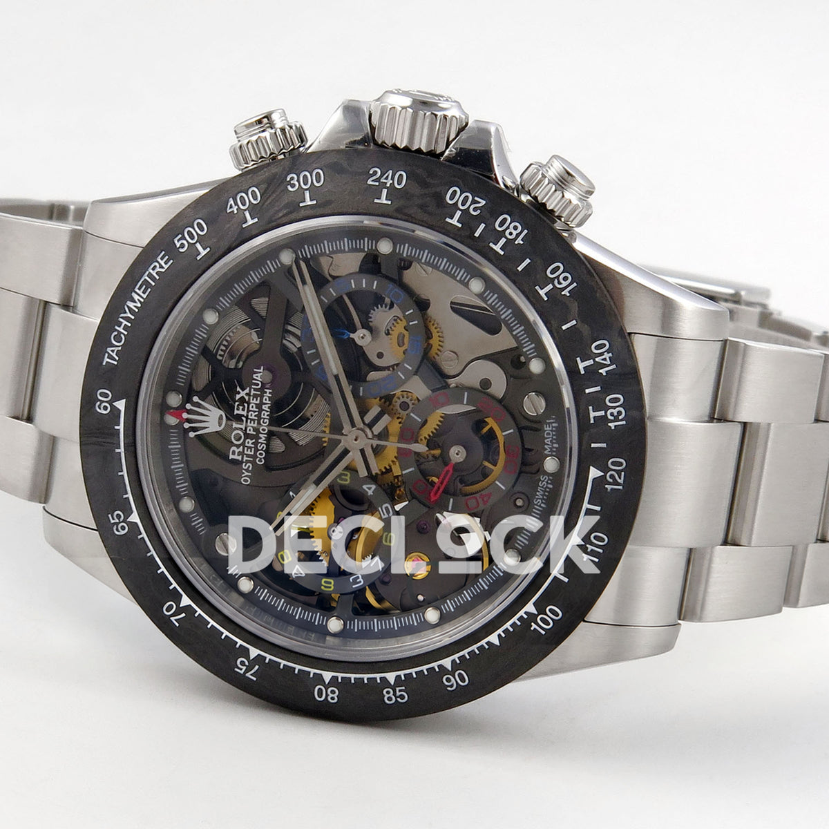 Rolex Daytona La Montoya SONIC black skeleton SA4130 replica - opposite front