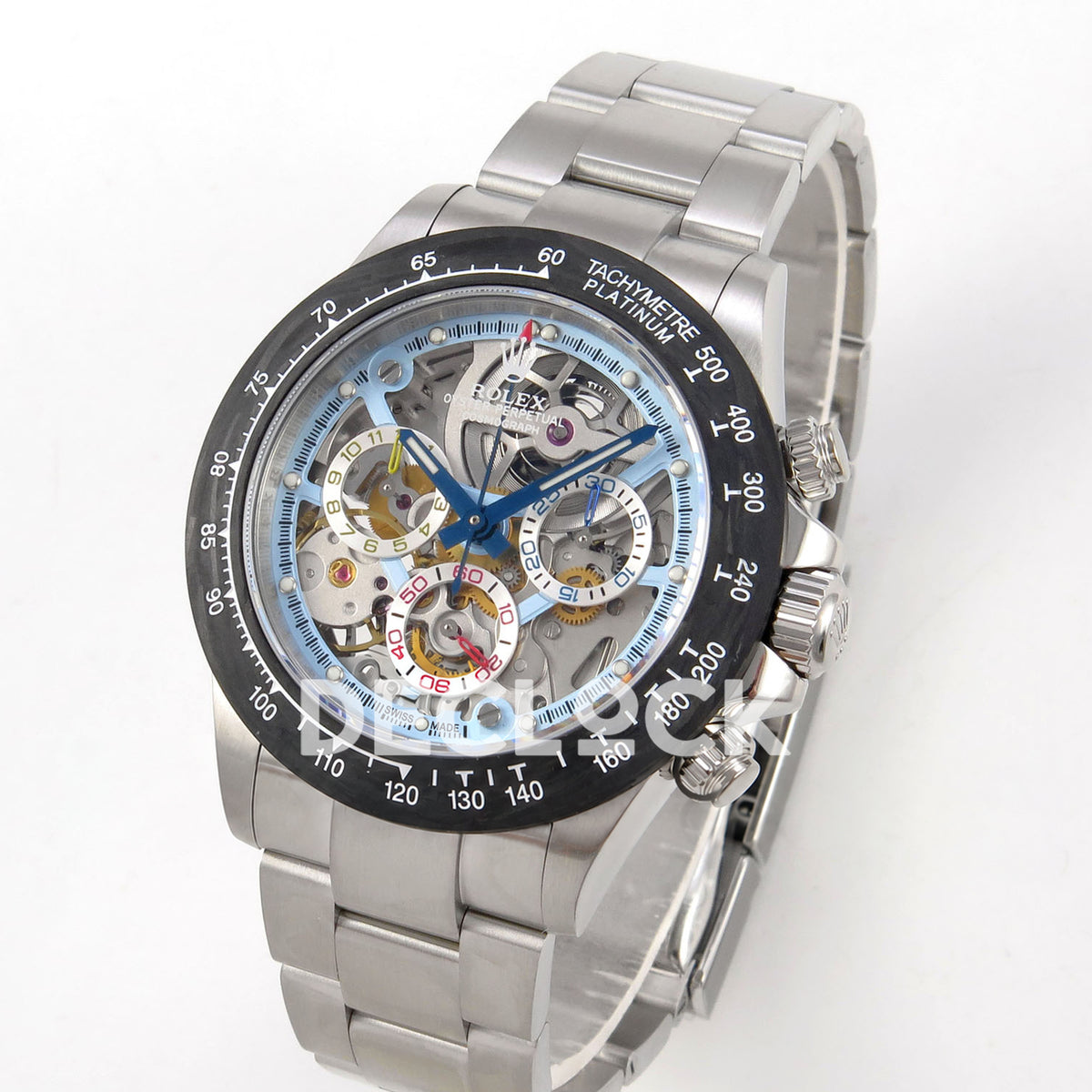 Rolex Daytona La Montoya SONIC blue skeleton SA4130 replica - angled front
