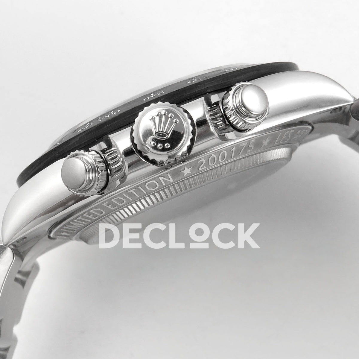 Rolex Daytona La Montoya SONIC blue skeleton SA4130 replica - crown and pushers