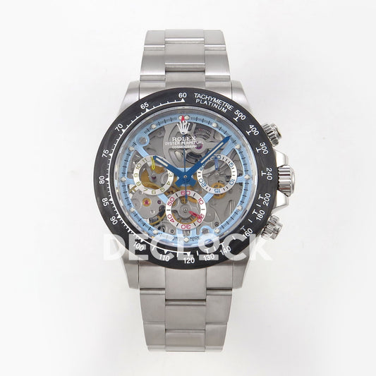 Rolex Daytona La Montoya SONIC blue skeleton SA4130 replica - front