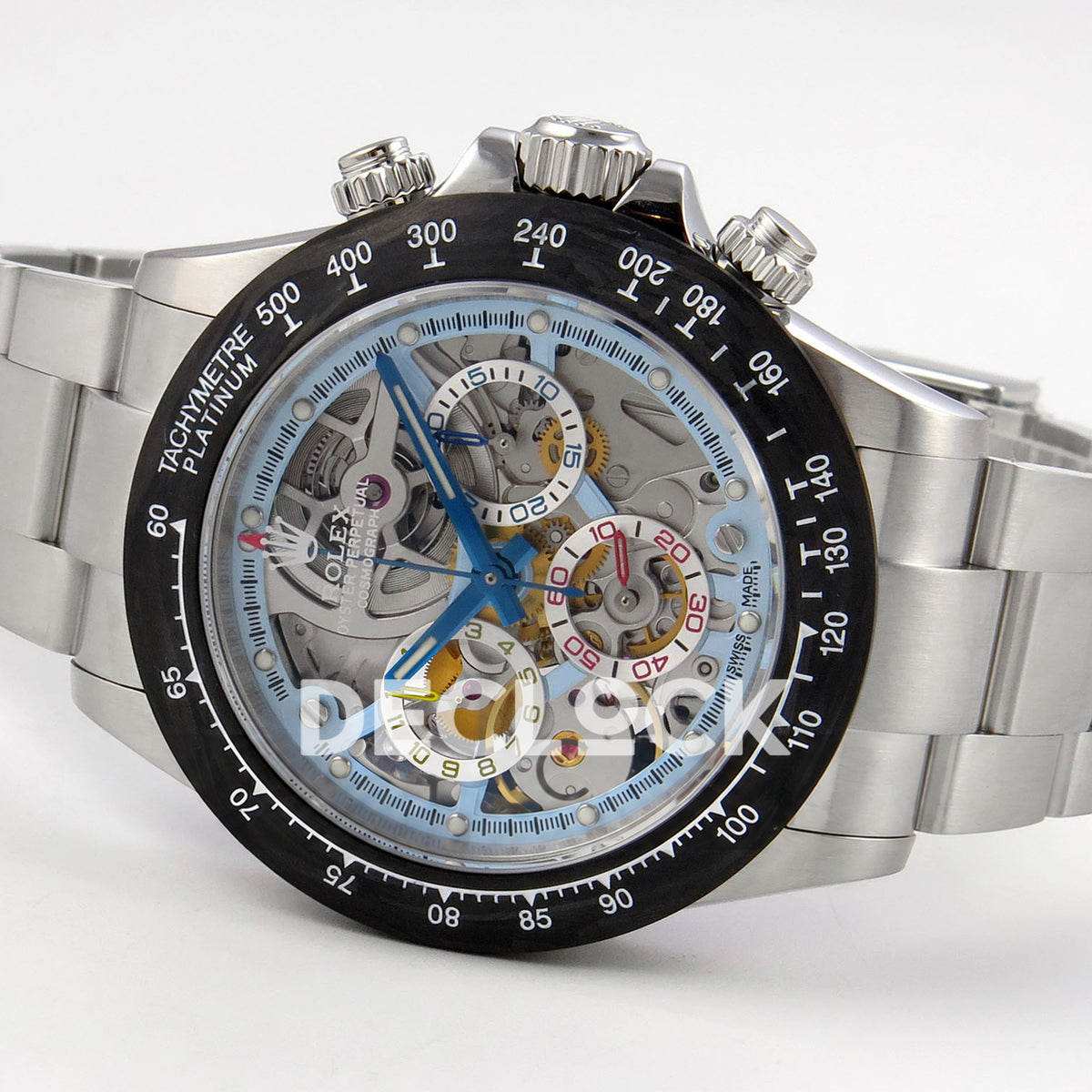 Rolex Daytona La Montoya SONIC blue skeleton SA4130 replica - opposite front