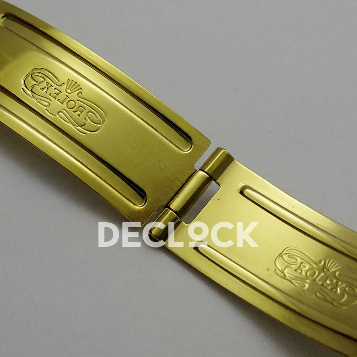 Rolex Daytona Vintage 6239 MSF gold black dial Jubilee Venus 75 replica - open clasp view