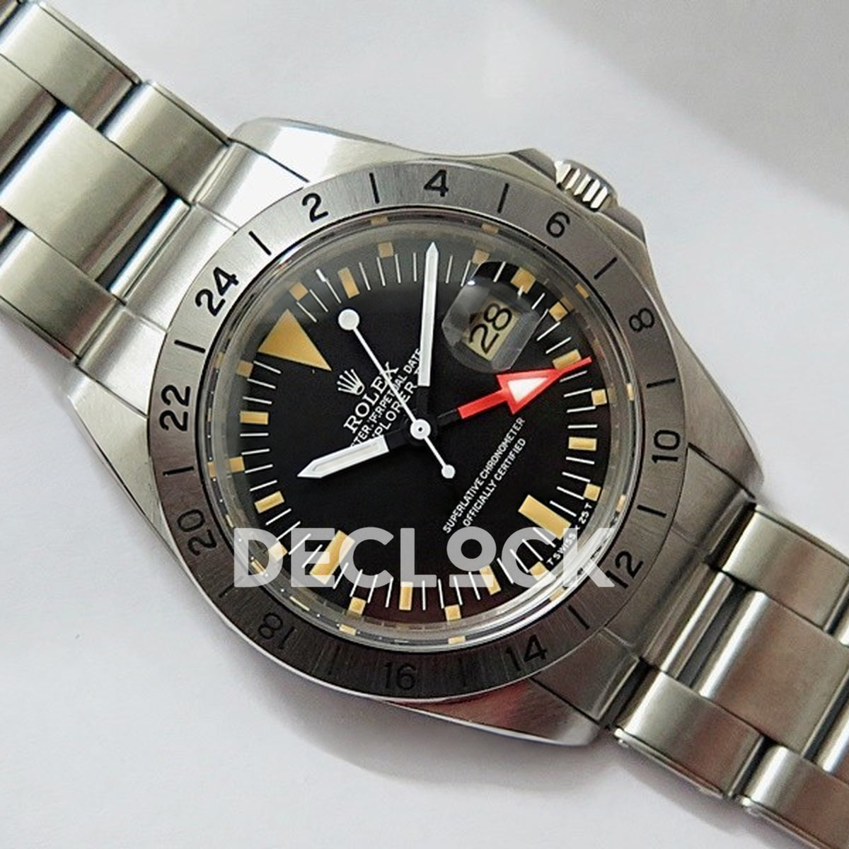 Rolex Explorer II 1655 BP Orange GMT - Angled front view