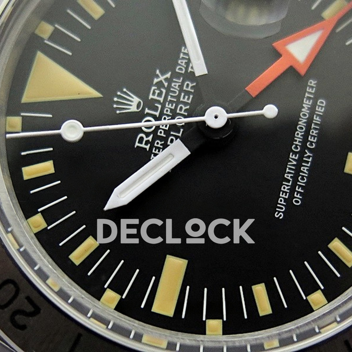 Rolex Explorer II 1655 BP Orange GMT - Hour markers detail