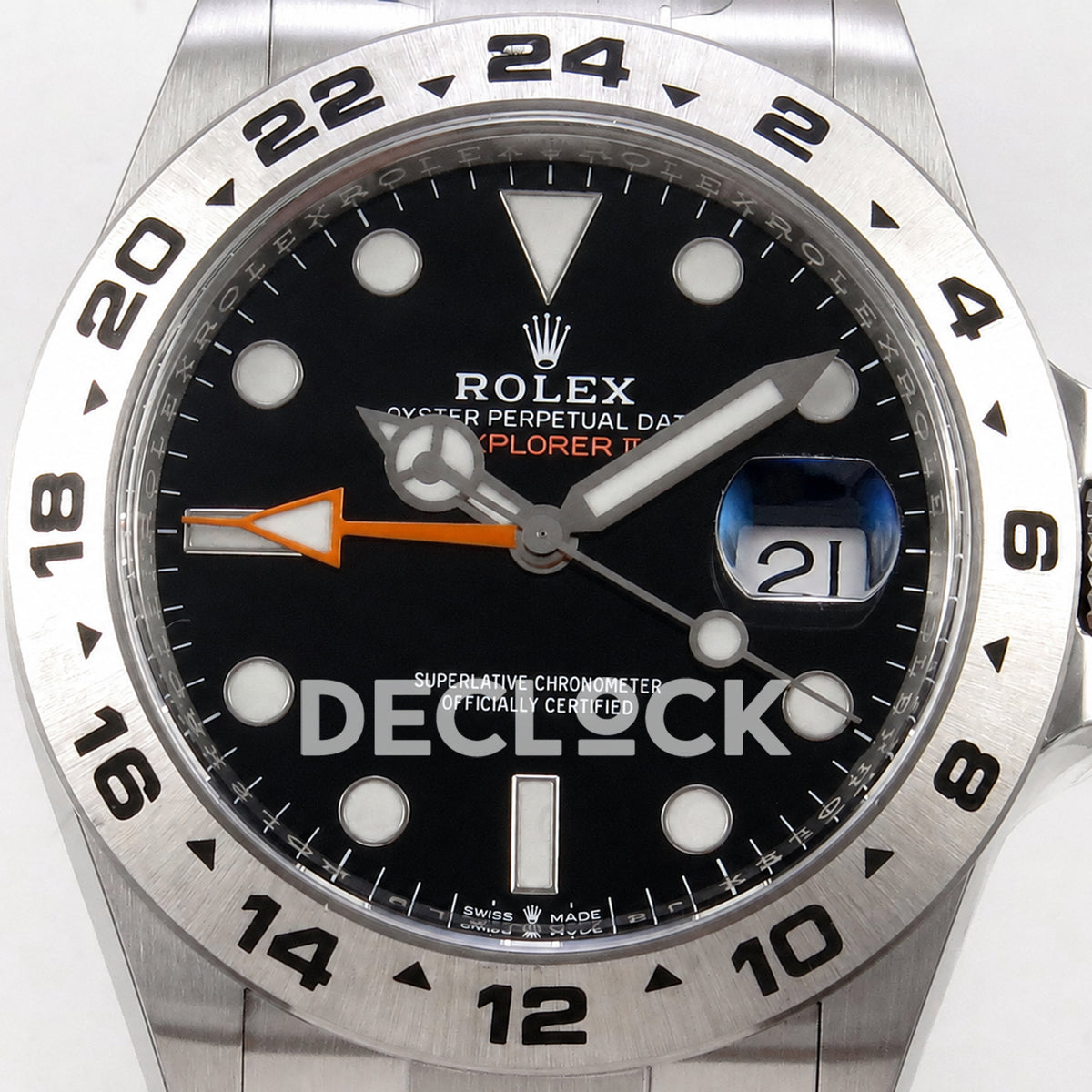 Rolex Explorer II 42mm 226570 904L SS Gold Maker Black Dial on Bracelet JH3285-2 (Free Sprung)
