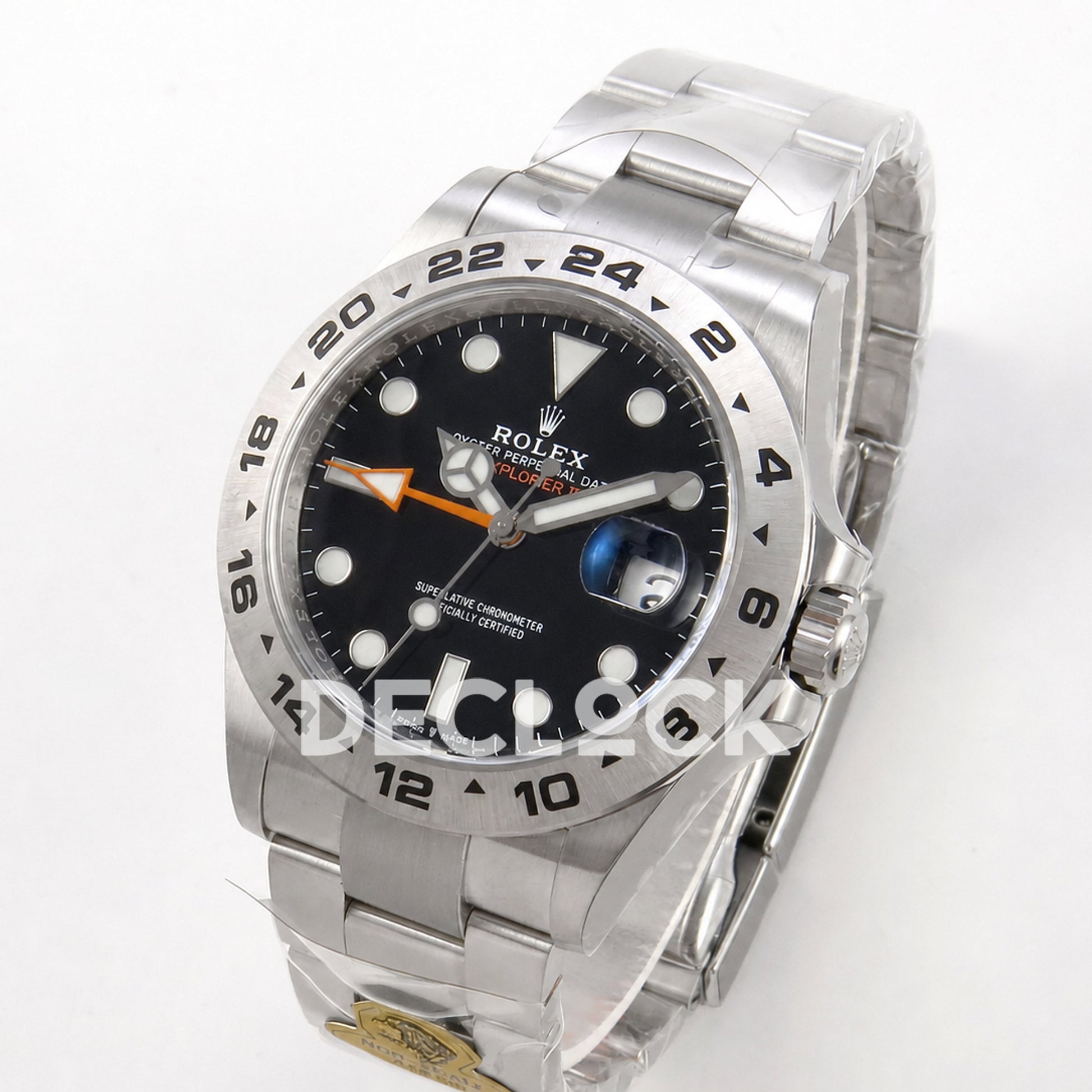 Rolex Explorer II 42mm 226570 904L SS Gold Maker Black Dial on Bracelet JH3285-2 (Free Sprung)