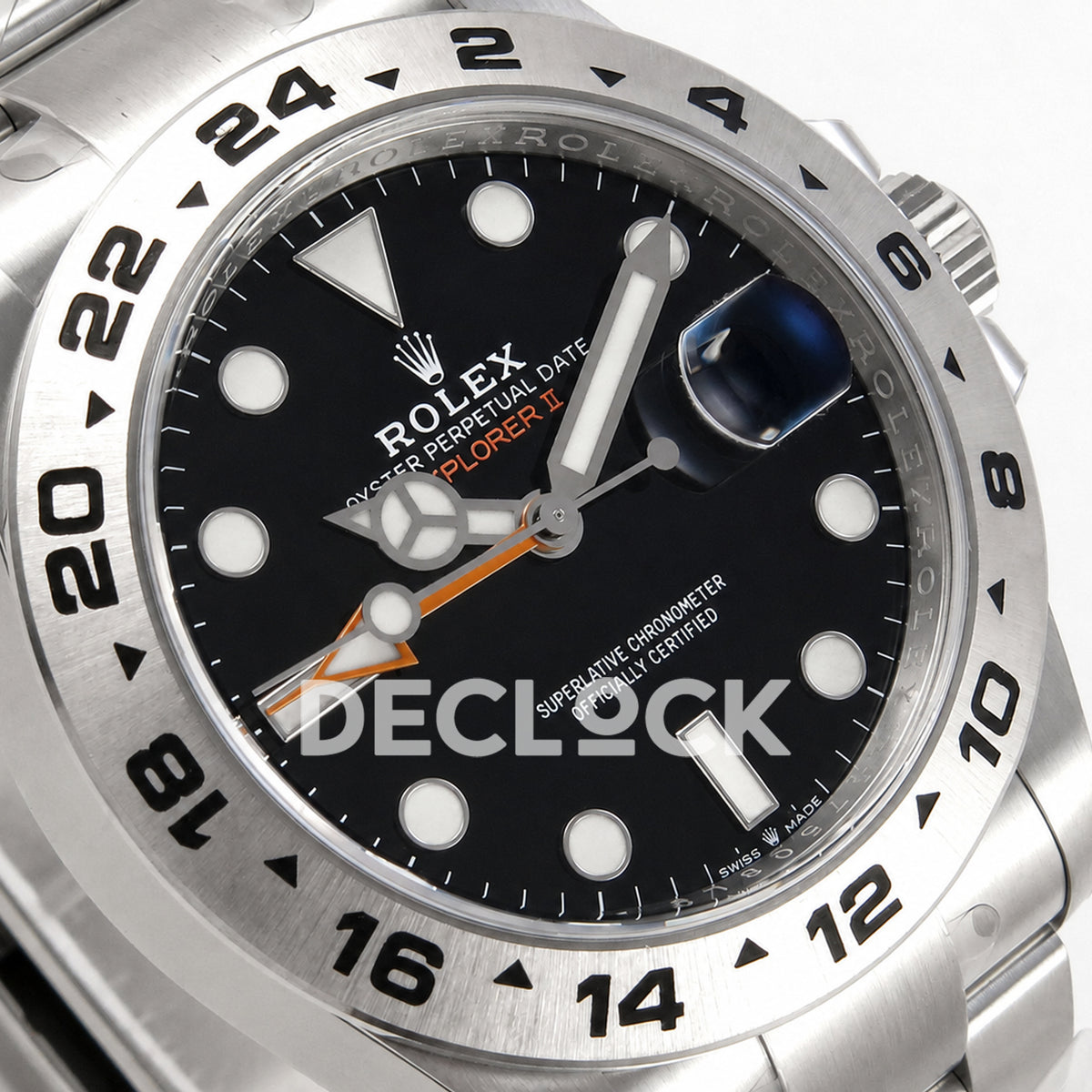 Rolex Explorer II 42mm 226570 904L SS Gold Maker Black Dial on Bracelet JH3285-2 (Free Sprung)