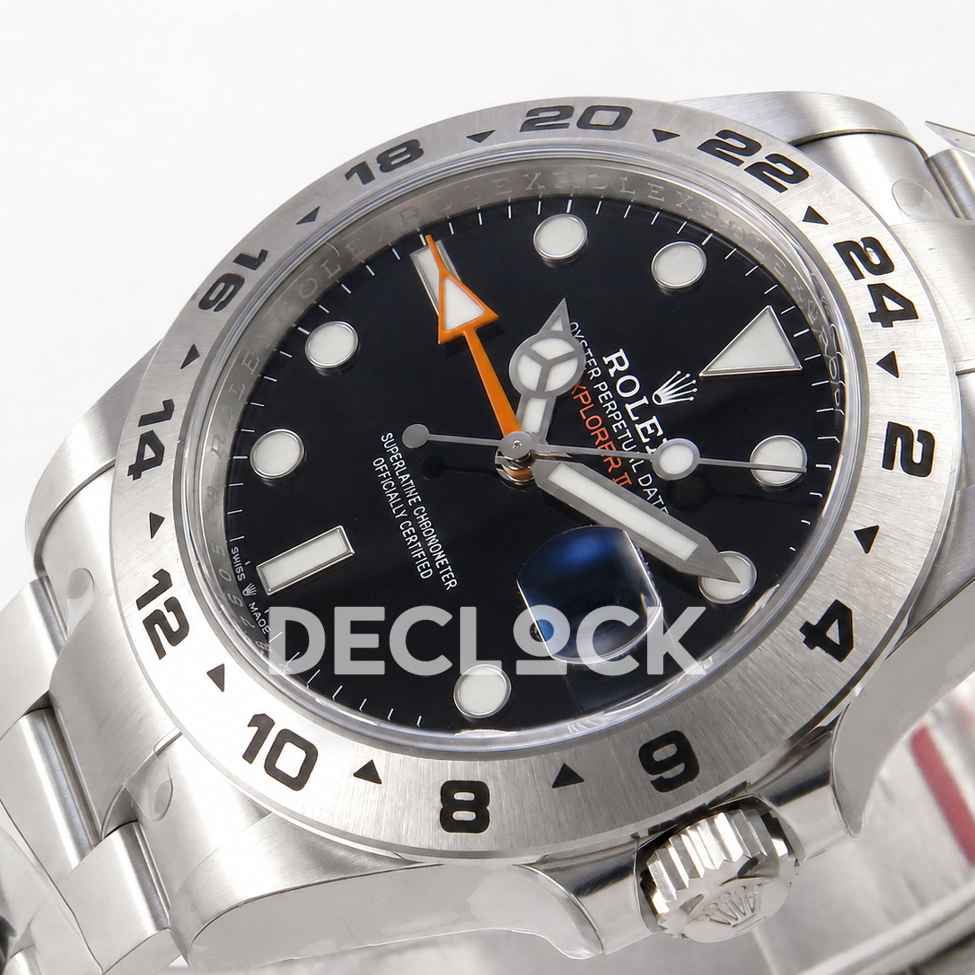 Rolex Explorer II 42mm 226570 904L SS Gold Maker Black Dial on Bracelet JH3285-2 (Free Sprung)