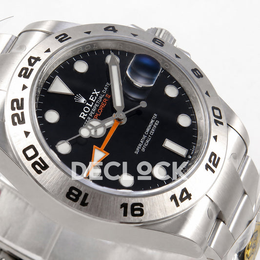 Rolex Explorer II 42mm 226570 904L SS Gold Maker Black Dial on Bracelet JH3285-2 (Free Sprung)