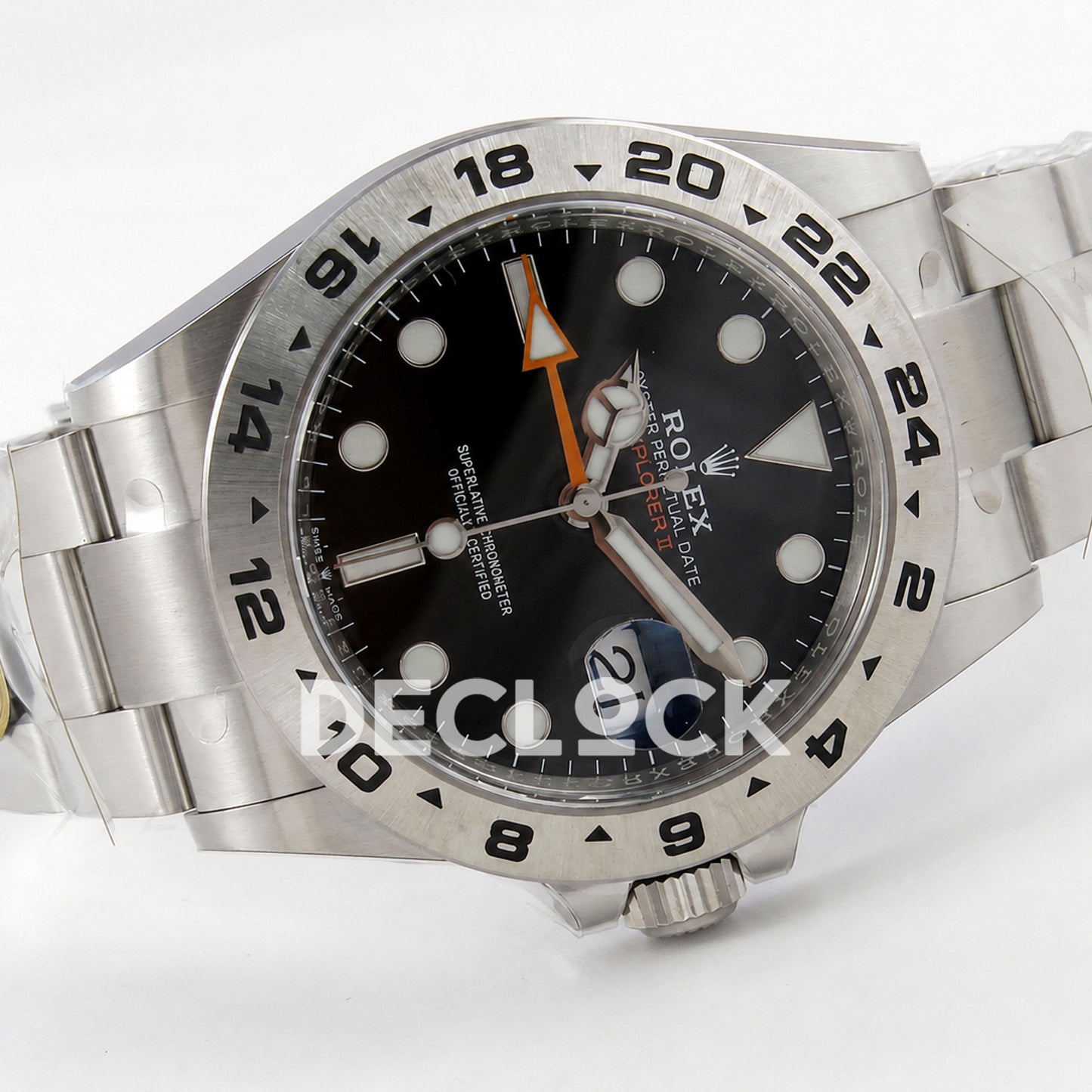 Rolex Explorer II 42mm 226570 904L SS Gold Maker Black Dial on Bracelet JH3285-2 (Free Sprung)