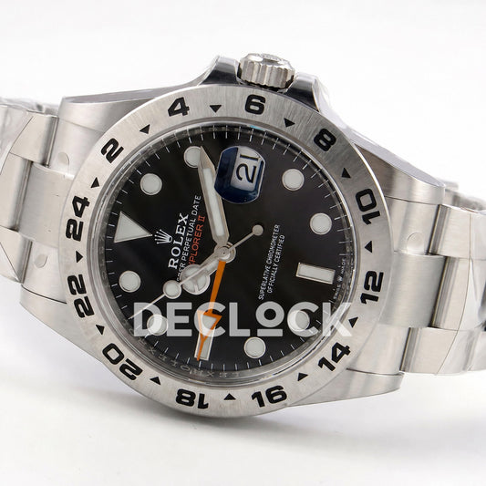 Rolex Explorer II 42mm 226570 904L SS Gold Maker Black Dial on Bracelet JH3285-2 (Free Sprung)