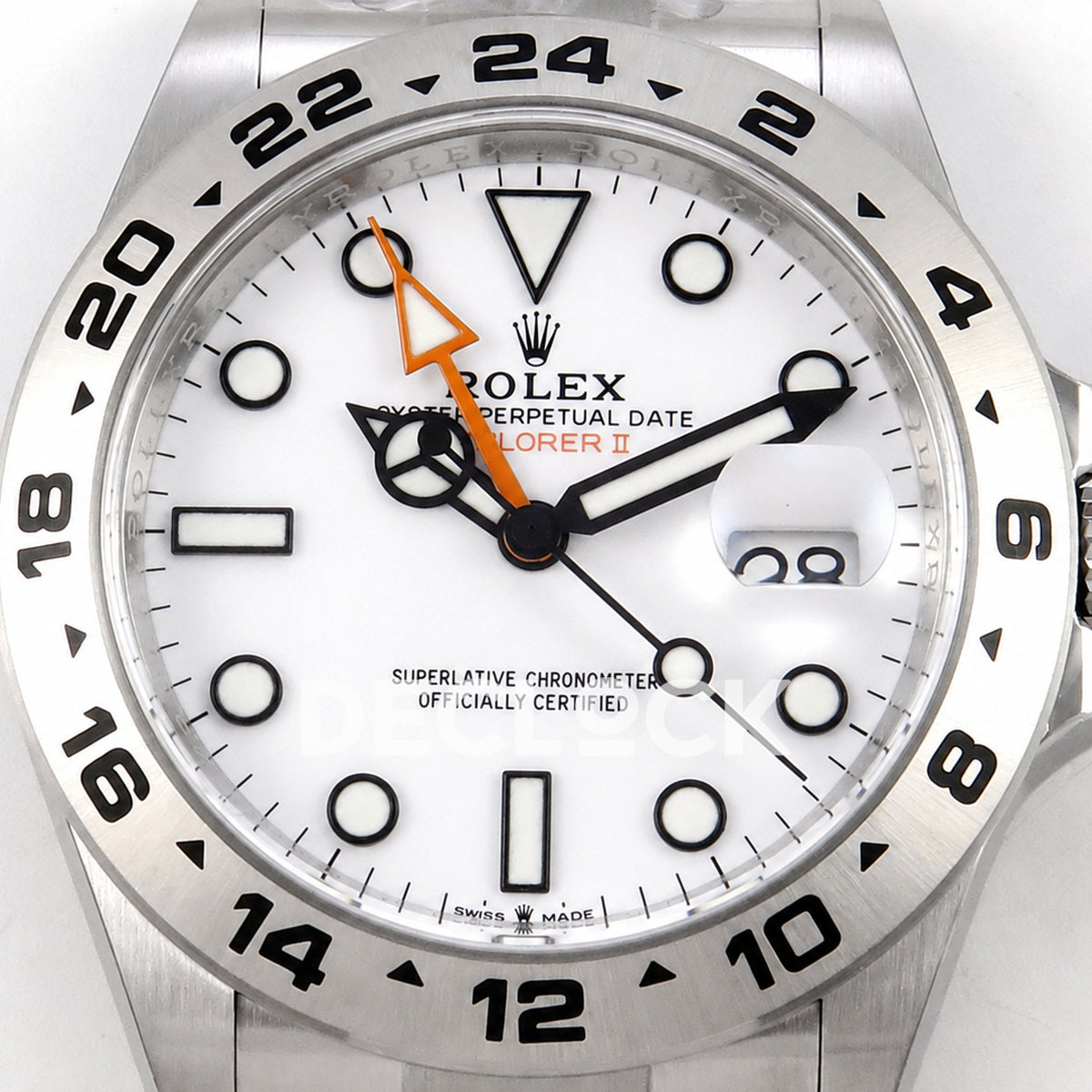 Rolex Explorer II 42mm 226570 904L SS Gold Maker White Dial on Bracelet JH3285-2 (Free Sprung) (Copy)