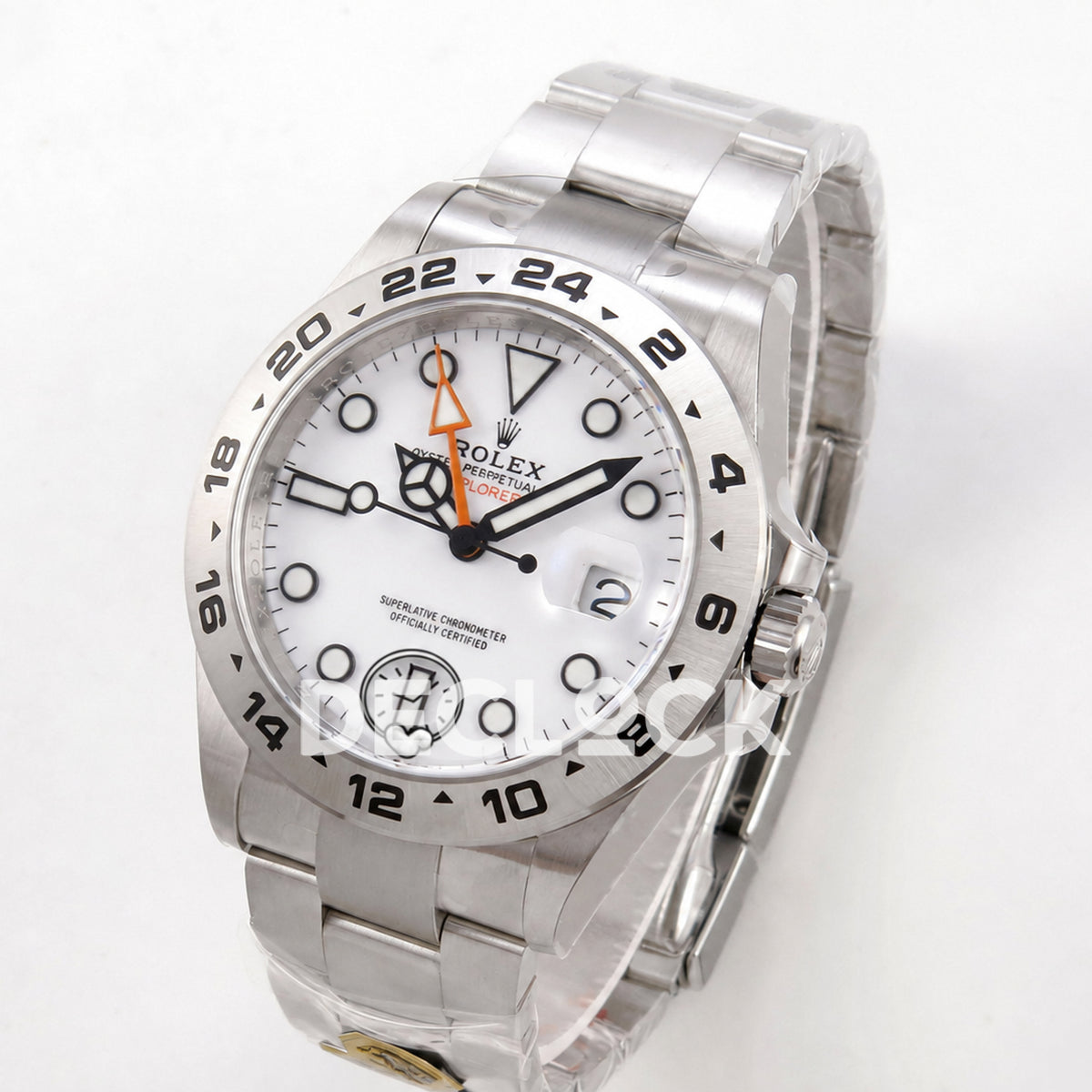 Rolex Explorer II 42mm 226570 904L SS Gold Maker White Dial on Bracelet JH3285-2 (Free Sprung) (Copy)