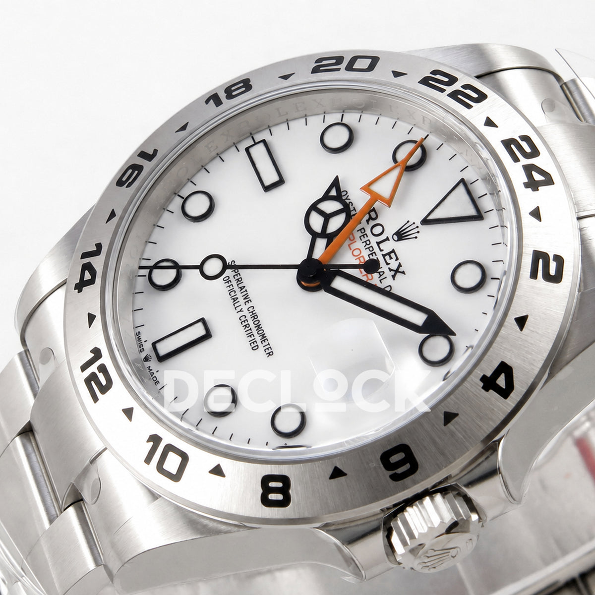 Rolex Explorer II 42mm 226570 904L SS Gold Maker White Dial on Bracelet JH3285-2 (Free Sprung) (Copy)