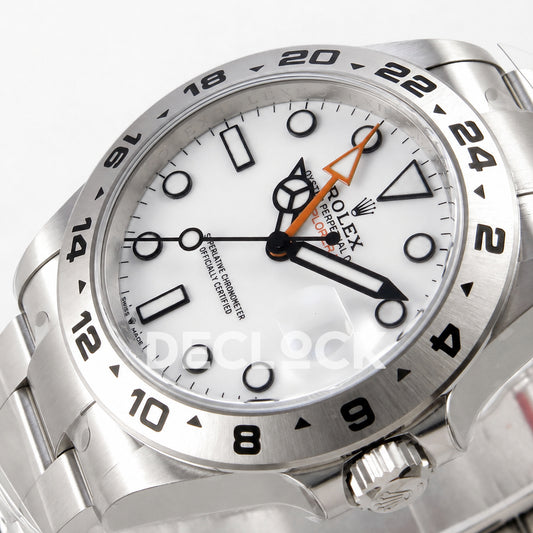 Rolex Explorer II 42mm 226570 904L SS Gold Maker White Dial on Bracelet JH3285-2 (Free Sprung) (Copy)