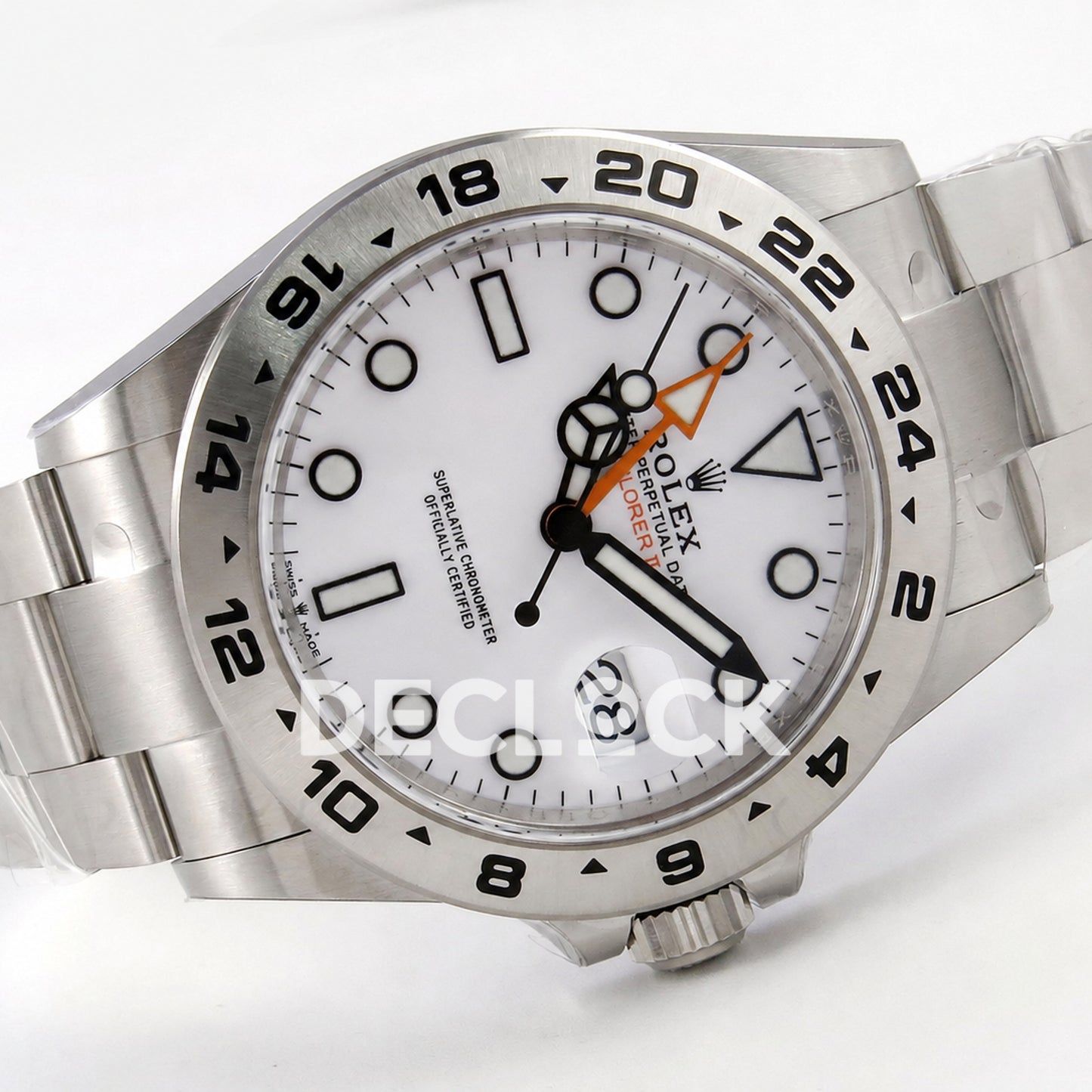 Rolex Explorer II 42mm 226570 904L SS Gold Maker White Dial on Bracelet JH3285-2 (Free Sprung) (Copy)