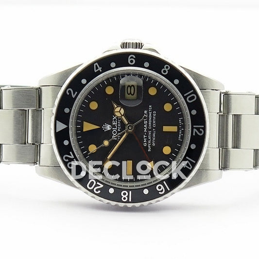 Rolex GMT-Master 16750 Vintage Black Bezel BP A2836 - Horizontal front view