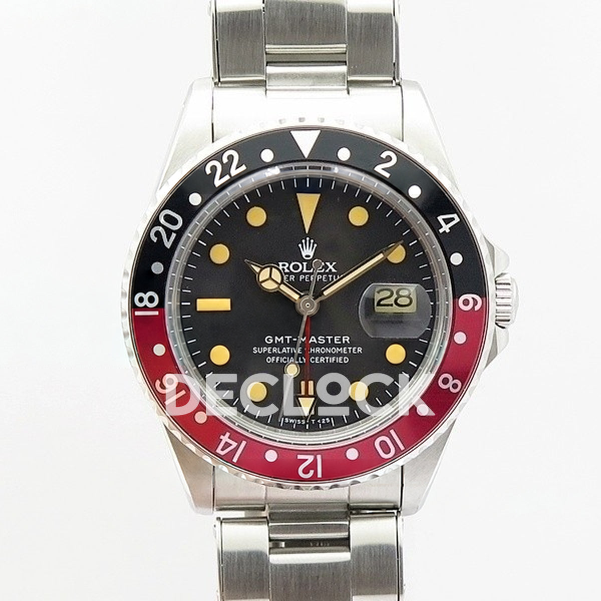 Rolex GMT-Master 16750 Vintage Black/Red Bezel BP A2836 - Front view