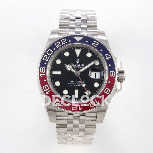 Rolex GMT-Master II 126710BLRO VSF V3s replica - black dial, red-blue Pepsi ceramic bezel and Jubilee bracelet