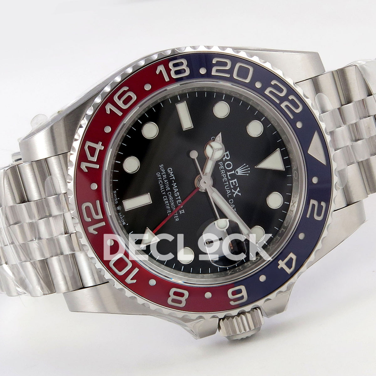 Rolex GMT-Master II 126710BLRO VSF V3s replica - original black dial, red GMT hand and factory-wrapped Jubilee bracelet