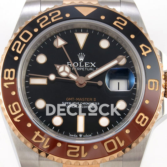 Rolex GMT-Master II 126711 CHNR WF replica, black dial close-up